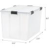 imageIRIS USA WeatherPro 41 Qt Storage Bins with Lids 4 Pack BPAFree Plastic Gasket Box with Tight Latch and Seal Stackable Nestable Tote Tub  ClearBlack156 Qt  3 Pack