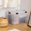imageIRIS USA WeatherPro 41 Qt Storage Bins with Lids 4 Pack BPAFree Plastic Gasket Box with Tight Latch and Seal Stackable Nestable Tote Tub  ClearBlack156 Qt  1 Pack