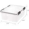 imageIRIS USA WeatherPro 41 Qt Storage Bins with Lids 4 Pack BPAFree Plastic Gasket Box with Tight Latch and Seal Stackable Nestable Tote Tub  ClearBlack31 Qt  6 Pack