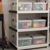 imageIRIS USA WeatherPro 41 Qt Storage Bins with Lids 4 Pack BPAFree Plastic Gasket Box with Tight Latch and Seal Stackable Nestable Tote Tub  ClearBlack31 Qt  6 Pack