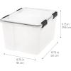 imageIRIS USA WeatherPro 41 Qt Storage Bins with Lids 4 Pack BPAFree Plastic Gasket Box with Tight Latch and Seal Stackable Nestable Tote Tub  ClearBlack47 Qt  2 Pack