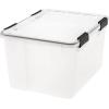 imageIRIS USA WeatherPro 41 Qt Storage Bins with Lids 4 Pack BPAFree Plastic Gasket Box with Tight Latch and Seal Stackable Nestable Tote Tub  ClearBlack47 Qt  2 Pack