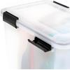 imageIRIS USA WeatherPro 41 Qt Storage Bins with Lids 4 Pack BPAFree Plastic Gasket Box with Tight Latch and Seal Stackable Nestable Tote Tub  ClearBlack47 Qt  2 Pack