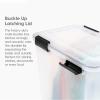 imageIRIS USA WeatherPro 41 Qt Storage Bins with Lids 4 Pack BPAFree Plastic Gasket Box with Tight Latch and Seal Stackable Nestable Tote Tub  ClearBlack47 Qt  2 Pack