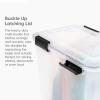 imageIRIS USA WeatherPro 41 Qt Storage Bins with Lids 4 Pack BPAFree Plastic Gasket Box with Tight Latch and Seal Stackable Nestable Tote Tub  ClearBlack63 Qt  2 Pack