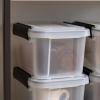 imageIRIS USA WeatherPro 41 Qt Storage Bins with Lids 4 Pack BPAFree Plastic Gasket Box with Tight Latch and Seal Stackable Nestable Tote Tub  ClearBlack7 Qt  6 Pack