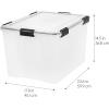 imageIRIS USA WeatherPro 41 Qt Storage Bins with Lids 4 Pack BPAFree Plastic Gasket Box with Tight Latch and Seal Stackable Nestable Tote Tub  ClearBlack74 Qt  2 Pack