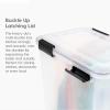 imageIRIS USA WeatherPro 41 Qt Storage Bins with Lids 4 Pack BPAFree Plastic Gasket Box with Tight Latch and Seal Stackable Nestable Tote Tub  ClearBlack74 Qt  2 Pack