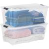 imageIRIS USA 84 Qt Stackable Plastic Storage Bins with Lids 2 Pack  BPAFree Made in USA  SeeThrough Organizing Solution Latches Durable Nestable Containers Secure Pull Handle  ClearClear