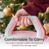 image24quot Wreath Storage Container With Latches and Handle 2 Pack For Holiday GarlandWreath Holiday Decorations and Heavy Duty Portable High Protection and Space Saving Storage ClearRedFits 24  2 Pack