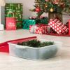 image24quot Wreath Storage Container With Latches and Handle 2 Pack For Holiday GarlandWreath Holiday Decorations and Heavy Duty Portable High Protection and Space Saving Storage ClearRedFits 20  3 Pack