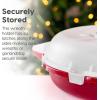 image24quot Wreath Storage Container With Latches and Handle 2 Pack For Holiday GarlandWreath Holiday Decorations and Heavy Duty Portable High Protection and Space Saving Storage ClearRedFits 24  2 Pack