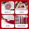 image24quot Wreath Storage Container With Latches and Handle 2 Pack For Holiday GarlandWreath Holiday Decorations and Heavy Duty Portable High Protection and Space Saving Storage ClearRedFits 24  2 Pack
