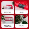 imageIRIS USA 91 Qt Stackable Plastic Storage Bins with Lids 4 Pack  BPAFree SeeThrough Organizing Solution Latches Durable Nestable Containers Secure Pull Handle Made in USA  ClearRedHoliday Red