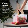 imageIRIS USA 91 Qt Stackable Plastic Storage Bins with Lids 4 Pack  BPAFree SeeThrough Organizing Solution Latches Durable Nestable Containers Secure Pull Handle Made in USA  ClearRedHoliday Red