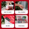 imageIRIS USA 91 Qt Stackable Plastic Storage Bins with Lids 4 Pack  BPAFree SeeThrough Organizing Solution Latches Durable Nestable Containers Secure Pull Handle Made in USA  ClearRedHoliday Red