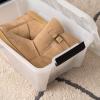 imageIRIS USA 91 Qt Stackable Plastic Storage Bins with Lids 4 Pack  BPAFree SeeThrough Organizing Solution Latches Durable Nestable Containers Secure Pull Handle Made in USA  ClearRedPearl
