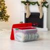 imageIRIS USA 94 Quart Stackable Holiday Plastic Storage Bins with Lids and Latching Buckles 2 Pack Containers with Lids and Latches Durable Nestable Closet Garage Totes Boxes Organizing  ClearRedClearRed