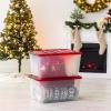 imageIRIS USA 94 Quart Stackable Holiday Plastic Storage Bins with Lids and Latching Buckles 2 Pack Containers with Lids and Latches Durable Nestable Closet Garage Totes Boxes Organizing  ClearRedClearRed