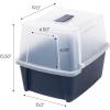 imageIRIS USA Cat Litter Box Litter Box Enclosure with Scoop and Front Door Flap Covered Kitty Litter Box for Privacy Portable Easy to Clean NavySplit Hooded