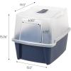 imageIRIS USA Cat Litter Box Litter Box Enclosure with Scoop and Front Door Flap Covered Kitty Litter Box for Privacy Portable Easy to Clean NavyStandard