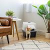 imageIRIS USA Cat Litter Box Litter Box Enclosure with Scoop and Front Door Flap Covered Kitty Litter Box for Privacy Portable Easy to Clean NavyStandard