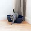imageIRIS USA Jumbo Cat Litter Box with Scoop Open Top High Sided Kitty Litter Pan NavyNavy