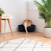 imageIRIS USA Jumbo Cat Litter Box with Scoop Open Top High Sided Kitty Litter Pan NavyNavy