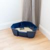 imageIRIS USA Jumbo Cat Litter Box with Scoop Open Top High Sided Kitty Litter Pan NavyNavy