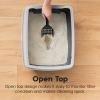 imageIRIS USA Large Cat Litter Box with Scatter Shield and Scoop Open Top High Sided Cat Litter Pan BlackBlack