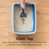 imageIRIS USA Large Cat Litter Box with Scatter Shield and Scoop Open Top High Sided Cat Litter Pan BlackBlue