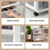 imageIRIS USA Plastic Drawer Storage Organizer Rolling Cart with Wheels Casters 3Drawers for Art Craft Supplies Dresser Closet Bathroom Dorm Bedroom Laundry Room Wide BlackWhite