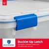 imageIRIS USA WeatherPro 16 Qt Storage Bins with Lids 3 Pack BPAFree Plastic Gasket Box with Tight Latch and Seal Stackable Nestable Tote Tub  ClearBlue16 Qt  3 Pack