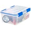 imageIRIS USA WeatherPro 16 Qt Storage Bins with Lids 3 Pack BPAFree Plastic Gasket Box with Tight Latch and Seal Stackable Nestable Tote Tub  ClearBlue16 Qt  4 Pack