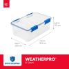 imageIRIS USA WeatherPro 16 Qt Storage Bins with Lids 3 Pack BPAFree Plastic Gasket Box with Tight Latch and Seal Stackable Nestable Tote Tub  ClearBlue16 Qt  3 Pack