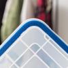imageIRIS USA WeatherPro 16 Qt Storage Bins with Lids 3 Pack BPAFree Plastic Gasket Box with Tight Latch and Seal Stackable Nestable Tote Tub  ClearBlue16 Qt  4 Pack