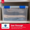 imageIRIS USA WeatherPro 16 Qt Storage Bins with Lids 3 Pack BPAFree Plastic Gasket Box with Tight Latch and Seal Stackable Nestable Tote Tub  ClearBlue16 Qt  3 Pack