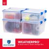 imageIRIS USA WeatherPro 16 Qt Storage Bins with Lids 3 Pack BPAFree Plastic Gasket Box with Tight Latch and Seal Stackable Nestable Tote Tub  ClearBlue16 Qt  3 Pack
