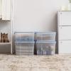 imageIRIS USA WeatherPro 16 Qt Storage Bins with Lids 3 Pack BPAFree Plastic Gasket Box with Tight Latch and Seal Stackable Nestable Tote Tub  ClearBlue27  44 Qt Combo