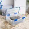 imageIRIS USA WeatherPro 16 Qt Storage Bins with Lids 3 Pack BPAFree Plastic Gasket Box with Tight Latch and Seal Stackable Nestable Tote Tub  ClearBlue27  44 Qt Combo