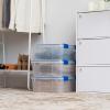 imageIRIS USA WeatherPro 16 Qt Storage Bins with Lids 3 Pack BPAFree Plastic Gasket Box with Tight Latch and Seal Stackable Nestable Tote Tub  ClearBlue27 Qt  3 Pack