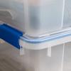 imageIRIS USA WeatherPro 16 Qt Storage Bins with Lids 3 Pack BPAFree Plastic Gasket Box with Tight Latch and Seal Stackable Nestable Tote Tub  ClearBlue27  44 Qt Combo
