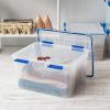 imageIRIS USA WeatherPro 16 Qt Storage Bins with Lids 3 Pack BPAFree Plastic Gasket Box with Tight Latch and Seal Stackable Nestable Tote Tub  ClearBlue44 Qt  2 Pack