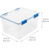 imageIRIS USA WeatherPro 16 Qt Storage Bins with Lids 3 Pack BPAFree Plastic Gasket Box with Tight Latch and Seal Stackable Nestable Tote Tub  ClearBlue44 Qt  2 Pack
