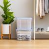 imageIRIS USA WeatherPro 16 Qt Storage Bins with Lids 3 Pack BPAFree Plastic Gasket Box with Tight Latch and Seal Stackable Nestable Tote Tub  ClearBlue44 Qt  2 Pack