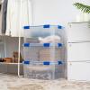 imageIRIS USA WeatherPro 16 Qt Storage Bins with Lids 3 Pack BPAFree Plastic Gasket Box with Tight Latch and Seal Stackable Nestable Tote Tub  ClearBlue60 Qt  3 Pack