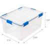 imageIRIS USA WeatherPro 16 Qt Storage Bins with Lids 3 Pack BPAFree Plastic Gasket Box with Tight Latch and Seal Stackable Nestable Tote Tub  ClearBlue60 Qt  3 Pack