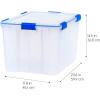 imageIRIS USA WeatherPro 16 Qt Storage Bins with Lids 3 Pack BPAFree Plastic Gasket Box with Tight Latch and Seal Stackable Nestable Tote Tub  ClearBlue74 Qt  3 Pack