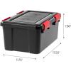 imageIRIS USA WeatherPro 19 Qt Storage Bins with Lids 6 Pack BPAFree Plastic Gasket Box with Tight Latch and Seal Stackable Nestable Tote Tub  ClearBlackBlack