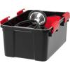 imageIRIS USA WeatherPro 19 Qt Storage Bins with Lids 6 Pack BPAFree Plastic Gasket Box with Tight Latch and Seal Stackable Nestable Tote Tub  ClearBlackBlack